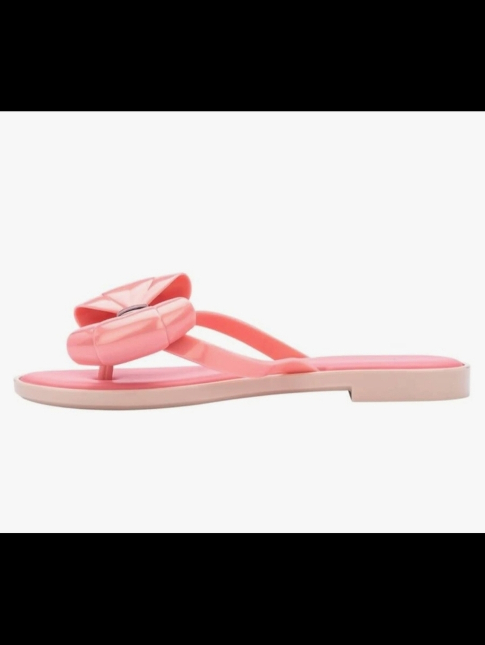 Melissa Pink Bow Jelly Flip Flop Slim Sandals Size 8 - Picture 2 of 5